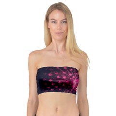 Peacock Pink Black Feather Abstract Bandeau Top by Wav3s