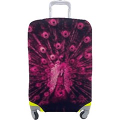 Peacock Pink Black Feather Abstract Luggage Cover (large) by Wav3s