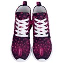 Peacock Pink Black Feather Abstract Women s Lightweight High Top Sneakers View1