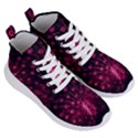 Peacock Pink Black Feather Abstract Women s Lightweight High Top Sneakers View3