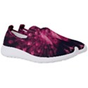 Peacock Pink Black Feather Abstract Men s Slip On Sneakers View3