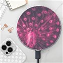 Peacock Pink Black Feather Abstract Wireless Fast Charger(White) View1