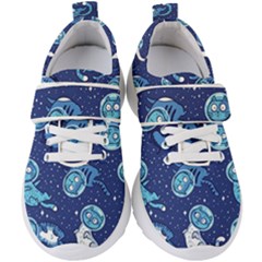 Cat Spacesuit Space Suit Astronaut Pattern Kids  Velcro Strap Shoes by Wav3s