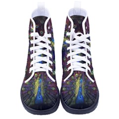 Peacock Feathers Women s High-top Canvas Sneakers by Wav3s