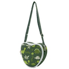 Cute Dinosaur Pattern Heart Shoulder Bag by Wav3s