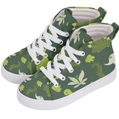 Cute Dinosaur Pattern Kids  Hi-top Skate Sneakers by Wav3s