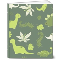 Cute Dinosaur Pattern 8  X 10  Hardcover Notebook by Wav3s