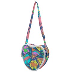 Dinosaur Pattern Heart Shoulder Bag by Wav3s