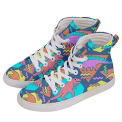 Dinosaur Pattern Men s Hi-top Skate Sneakers by Wav3s