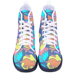 Dinosaur Pattern Kid s High-top Canvas Sneakers by Wav3s