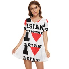 I Love Asian Cuisine Tiered Short Sleeve Babydoll Dress by ilovewhateva