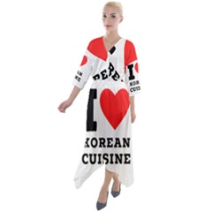 I Love Korean Cuisine Quarter Sleeve Wrap Front Maxi Dress by ilovewhateva