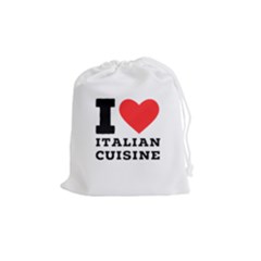 I Love Italian Cuisine Drawstring Pouch (medium) by ilovewhateva