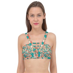 Multicolored Honeycomb Colorful Abstract Geometry Cage Up Bikini Top by Vaneshop