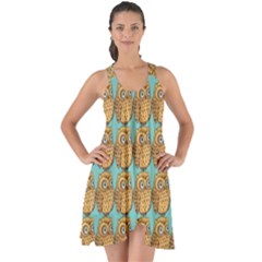 Owl Bird Pattern Show Some Back Chiffon Dress by Vaneshop