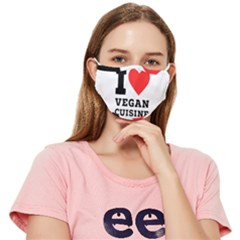 I Love Vegan Cuisine Fitted Cloth Face Mask (adult) by ilovewhateva