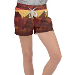 Japan Art Illustration Women s Velour Lounge Shorts by Grandong