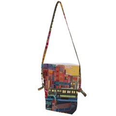 The City Style Bus Fantasy Architecture Art Folding Shoulder Bag by Grandong