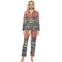 The City Style Bus Fantasy Architecture Art Womens  Long Sleeve Velvet Pocket Pajamas Set View1