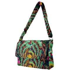 Monkey Tiger Bird Parrot Forest Jungle Style Full Print Messenger Bag (s) by Grandong