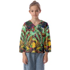 Monkey Tiger Bird Parrot Forest Jungle Style Kids  Sailor Shirt by Grandong