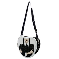 Wednesday Addams Heart Shoulder Bag by Fundigitalart234