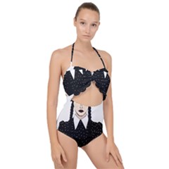 Wednesday Addams Scallop Top Cut Out Swimsuit by Fundigitalart234