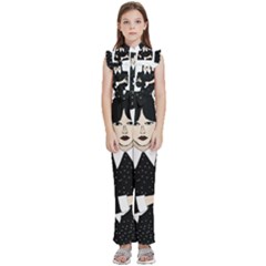 Wednesday Addams Kids  Sleeveless Ruffle Edge Band Collar Chiffon One Piece by Fundigitalart234