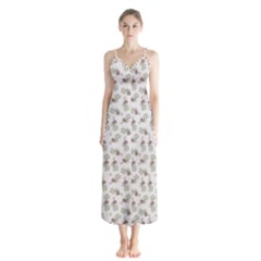 Warm Blossom Harmony Floral Pattern Button Up Chiffon Maxi Dress by dflcprintsclothing