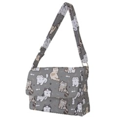 Cute Cat Pattern Cartoon Full Print Messenger Bag (l) by Cowasu