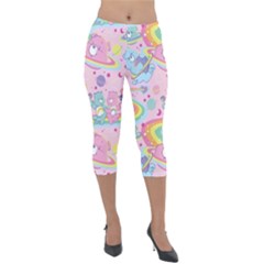 Bears Kawaii Pattern Lightweight Velour Capri Leggings  by Cowasu