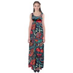 Japanese Graffiti Empire Waist Maxi Dress by Cowasu