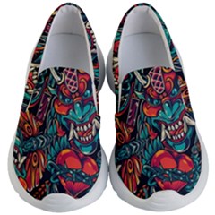 Japanese Graffiti Kids Lightweight Slip Ons by Cowasu