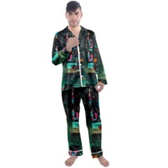 Video Game Pixel Art Men s Long Sleeve Satin Pajamas Set by Cowasu