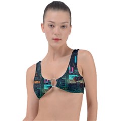 Video Game Pixel Art Ring Detail Bikini Top by Cowasu