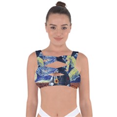 Starry Surreal Psychedelic Astronaut Space Bandaged Up Bikini Top by Cowasu