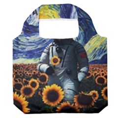 Starry Surreal Psychedelic Astronaut Space Premium Foldable Grocery Recycle Bag by Cowasu