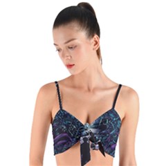 Horror Psychedelic Art Woven Tie Front Bralet by Cowasu