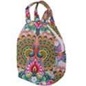 Pink Peacock Bird Pattern Texture Travel Backpack View1