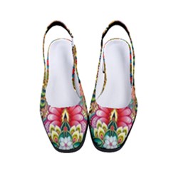 Pink Peacock Bird Pattern Texture Women s Classic Slingback Heels by Cowasu