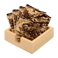 Psychedelic Landscape Bamboo Coaster Set by Cowasu