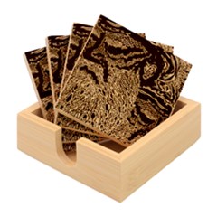 Dark Psychedelic Bamboo Coaster Set by Cowasu