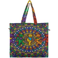 Grateful Dead Pattern Canvas Travel Bag by Cowasu