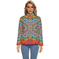 Mandalas Psychedelic Women s Puffer Bubble Jacket Coat by Cowasu