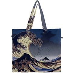 The Great Wave Off Kanagawa Japan Japanese Waves Canvas Travel Bag by Cowasu