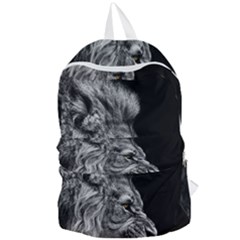 Angry Lion Black And White Foldable Lightweight Backpack by Cowasu