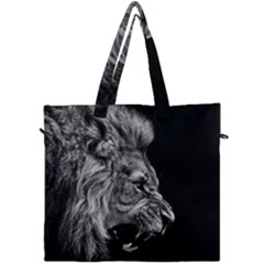 Angry Lion Black And White Canvas Travel Bag by Cowasu