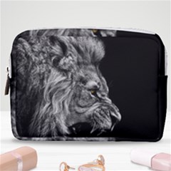 Angry Lion Black And White Make Up Pouch (medium) by Cowasu