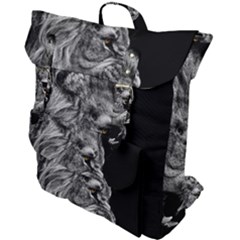 Angry Lion Black And White Buckle Up Backpack by Cowasu