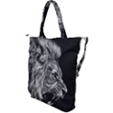 Angry Lion Black And White Shoulder Tote Bag View2